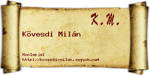 Kövesdi Milán névjegykártya